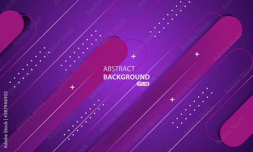 Minimal geometric purple background. Dynamic shapes composition.