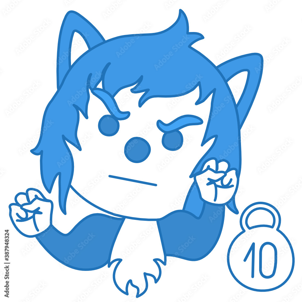 emoticon with a cool harsh wolf bodybuilder who shows his biceps on his ...