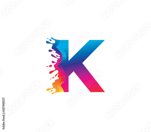 K Alphabet Painting logo Design Concept