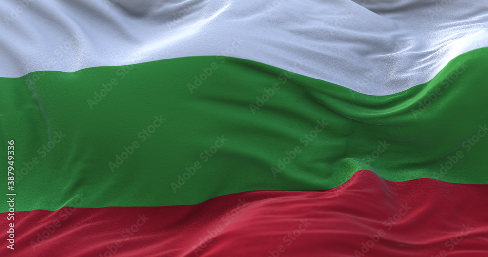 Obraz premium Bulgaria flag waving in the wind.