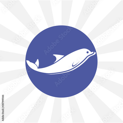 Dolphin icon. design element on white background