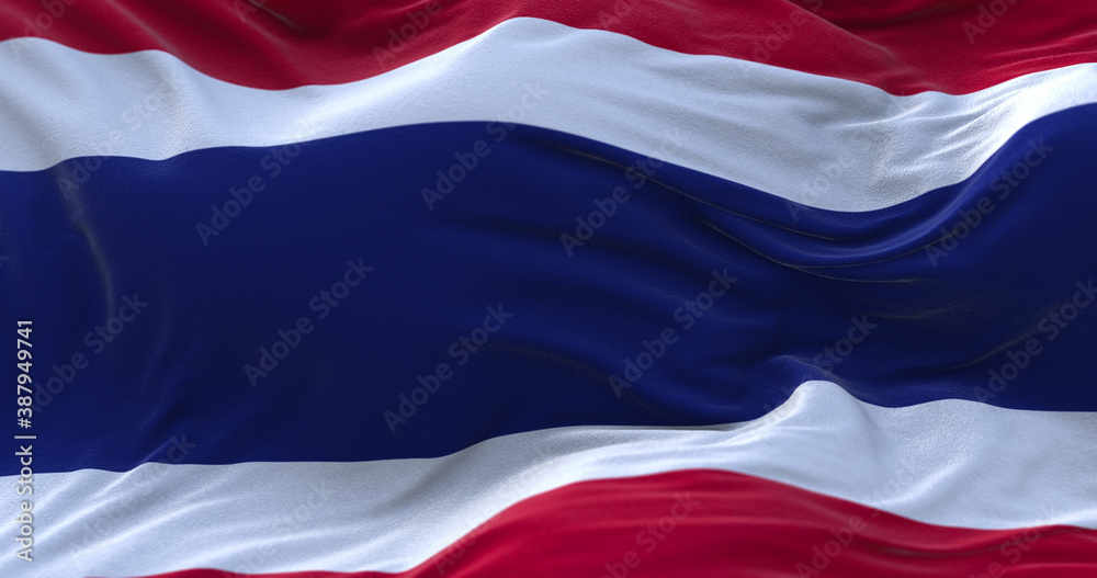 Naklejka premium Thailand flag waving in the wind.