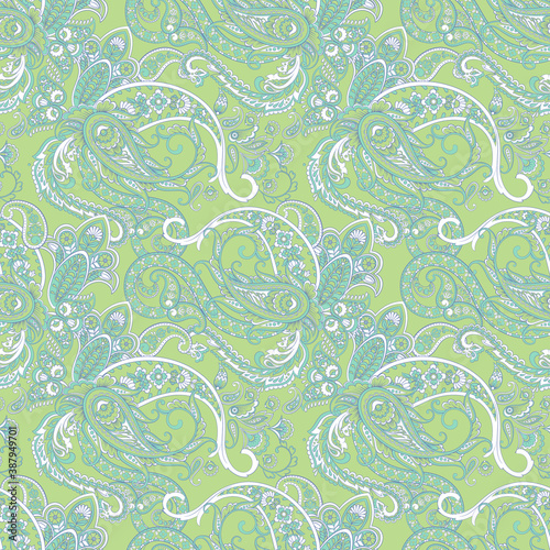 Paisley Vector Pattern. Seamless Floral Textile Background