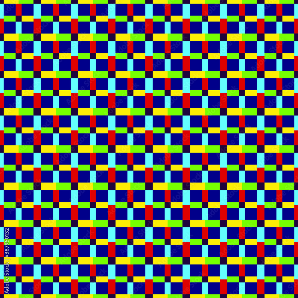 Abstract background of multicolored lines on blue, seamless pattern, texture for design, vector image