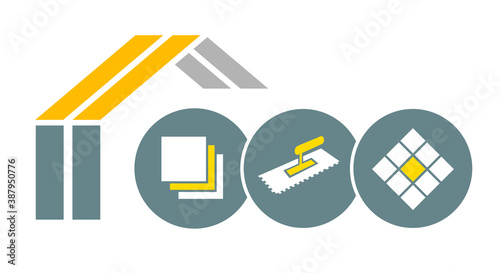 Tiler service graphic in vector quality.
