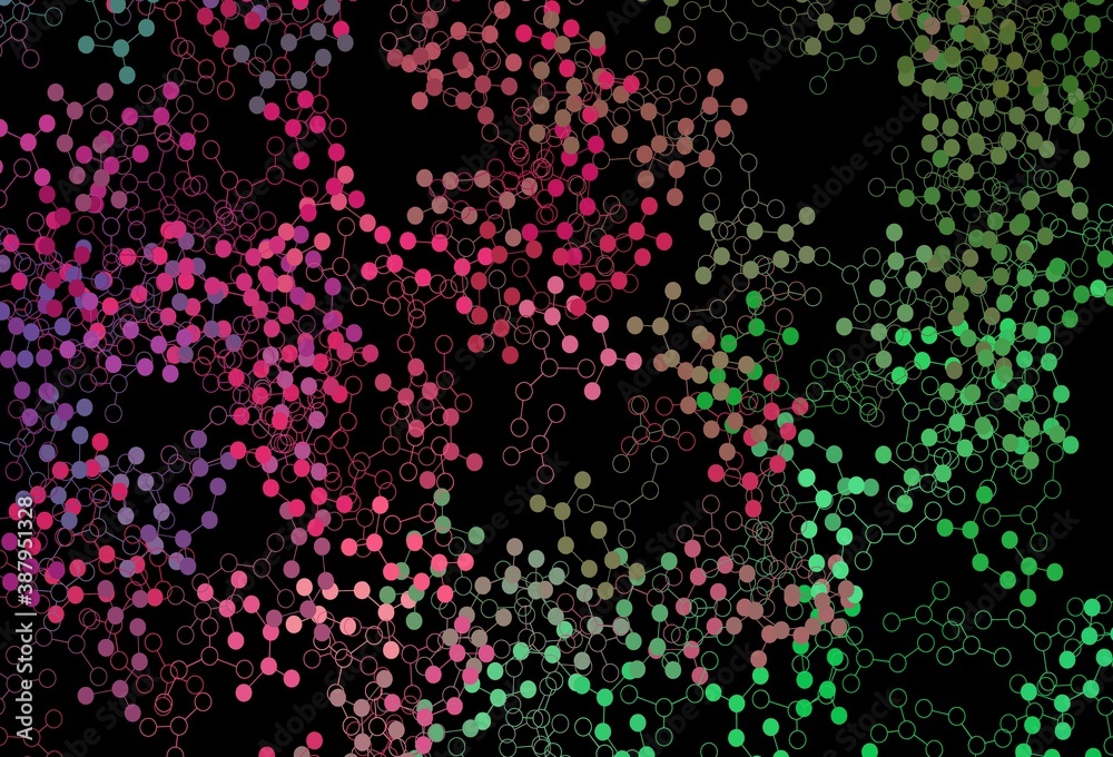 Dark Pink, Green vector texture with artificial intelligence concept.