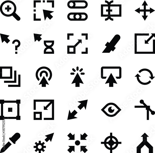 
Selection, Cursors, Resize, Move, Controls and Navigation Arrows Vector Icons 
