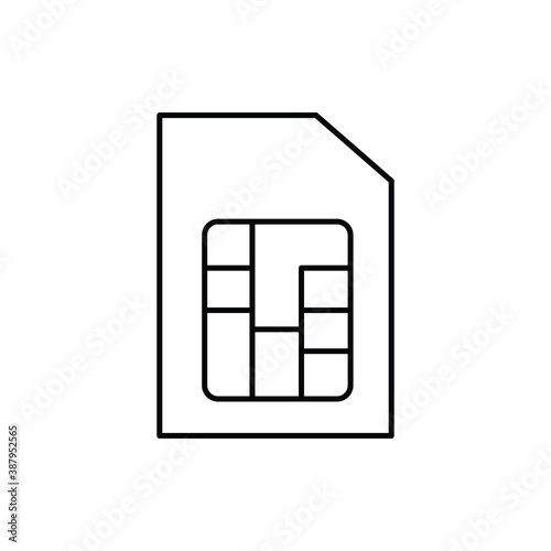 simcard smartphone single isolated icon with line or outline style