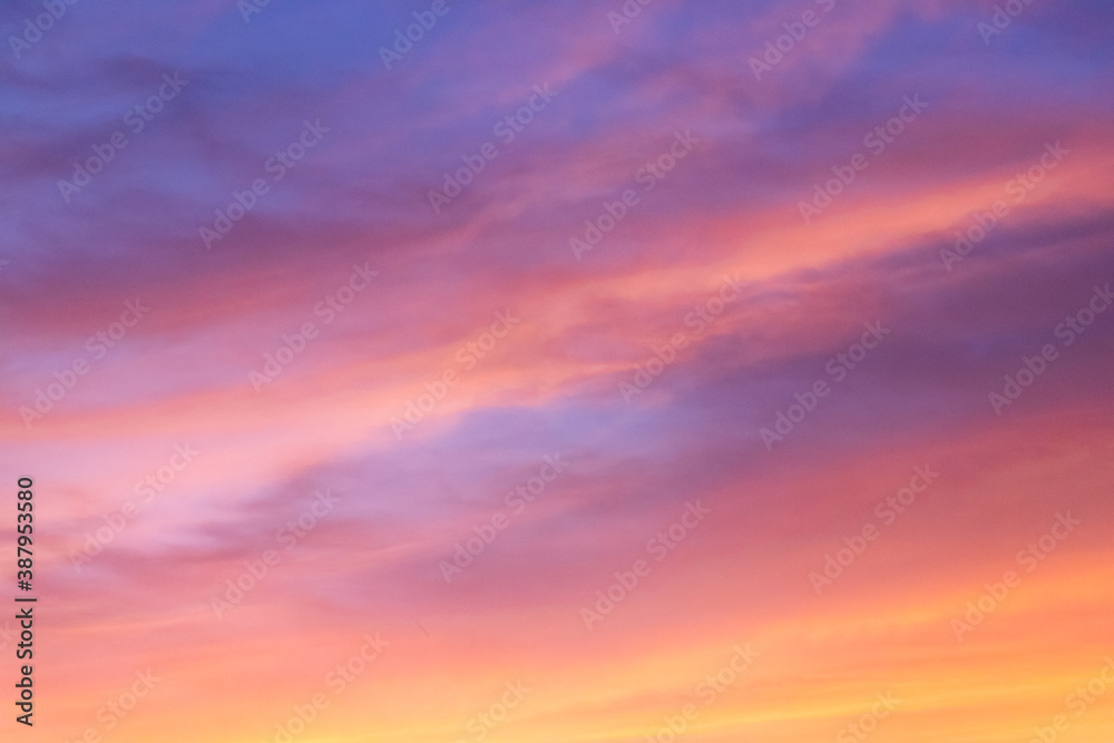 Beautiful color light sky with cloud background from sunset