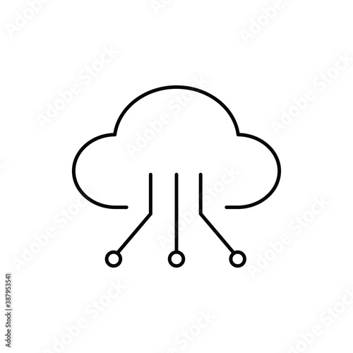 cloud computing technology single isolated icon with line or outline style