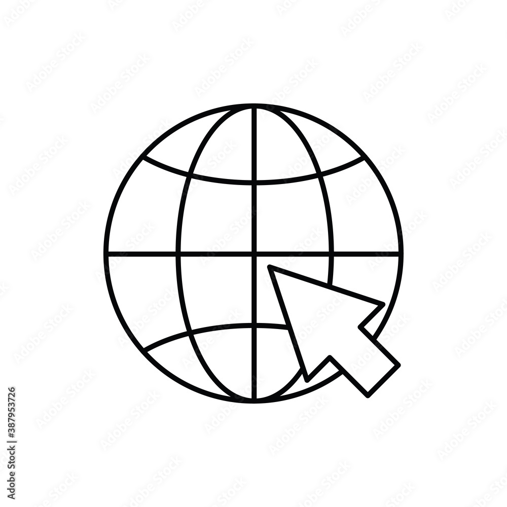 internet or access website technology single isolated icon with line or outline style