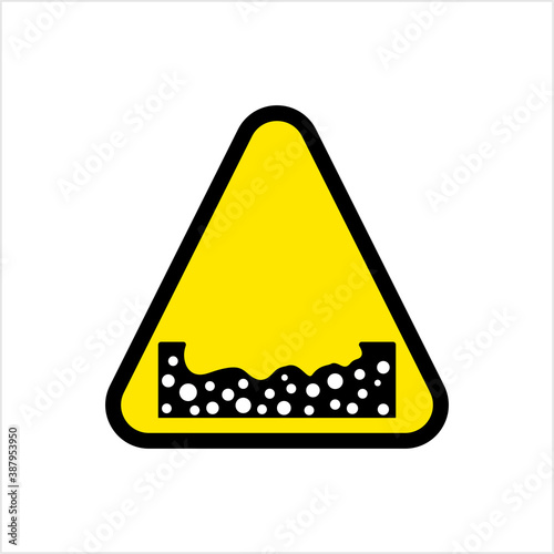 Pothole Icon, Pothole Sign, Warning, Alarm Sign, Hole In The Surface Of A Road