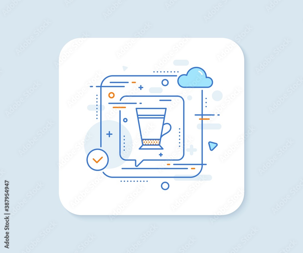Latte coffee icon. Abstract vector button. Hot drink sign. Beverage symbol. Latte line icon. Speech bubble concept. Vector Latte coffee icon. Abstract vector button. Hot drink sign. Beverage symbol. Latte line icon. Speech bubble concept. Vector