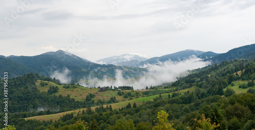 Fog in morning on the mountains.