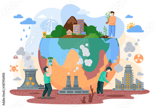 The planet Earth is a victim of society and it s way of life. Human makes the planet suffer from destroyed soils, acid rains, radiation emissions, polluted air, lack of waste processing plants