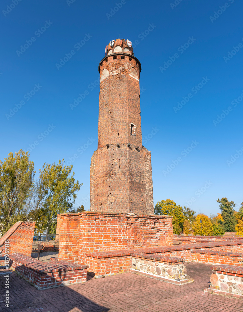 The tower of the Teutonic castle in Brodnica, Poland