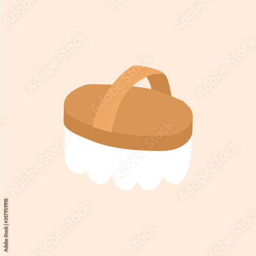Bath Shower brushes hygge Tools. Flat vector illustration.