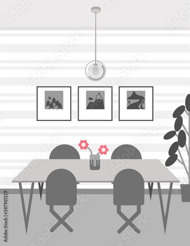 Illustration of a meeting room within an office interior