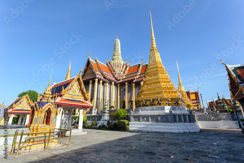 Wat Phra Kaew and Grand Palace in sunny day  Bangkok  Thailand