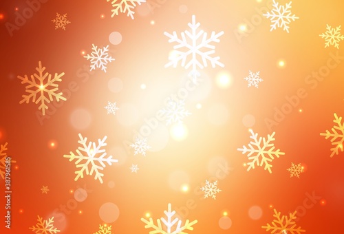 Light Red  Yellow vector background in Xmas style.