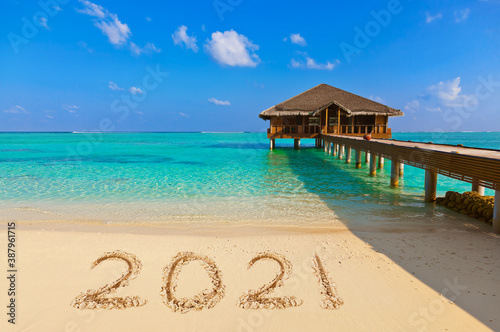 Numbers 2021 on beach