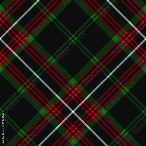 Seamless vector green plaid pattern. Tartan background. Classic pattern. For fabric, textile, wrapping, cover etc.