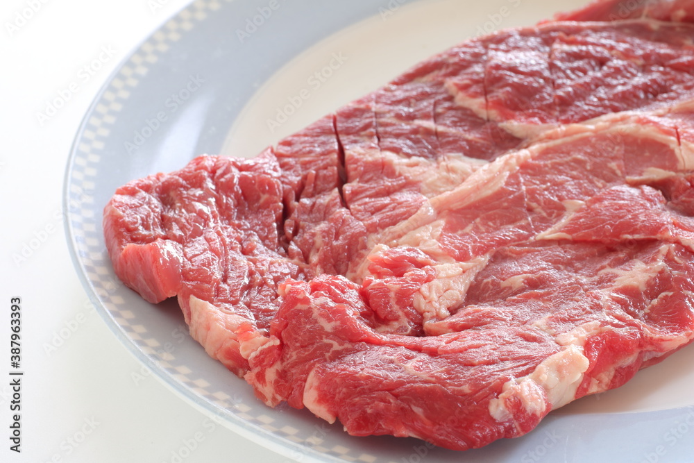 freshness beef steak on dish with copy space freshness beef steak on dish with copy space