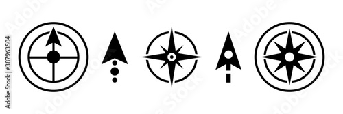 Compass direction symbol vector set. 