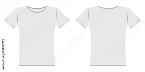 Blank white t-shirt front and back