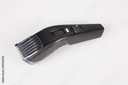 hair clipper shaver electric black model for hairdresser in barber shop over white background