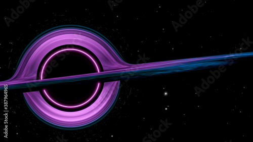 3d illustration of a black hole in space