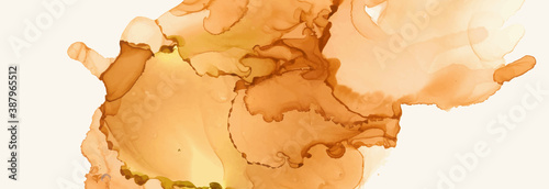 Alcohol ink vector texture banner. Fluid ink abstract background.