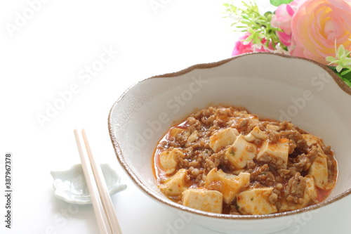 Chinese food, maps tofu in bowl for comfort food