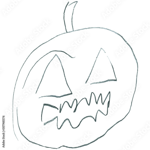 halloween pumpkin vector pencil drawing