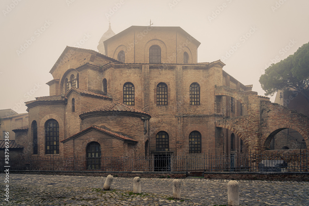 Exterior of the Basilica of San Vitale. Ravenna, Emilia Romagna, Italy, Europe.