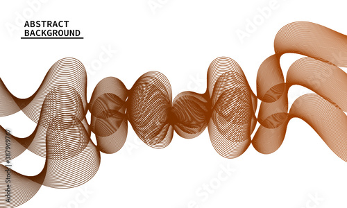 Vector abstract background with brown dynamic waves, lines and particles. suitable for cover design, book design, posters, flyers, website backgrounds