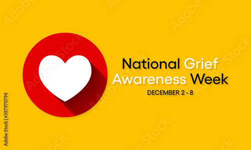 Vector illustration on the theme of National Grief awareness week observed each year from December 2nd to 8th.