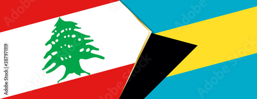 Lebanon and The Bahamas flags, two vector flags. photo