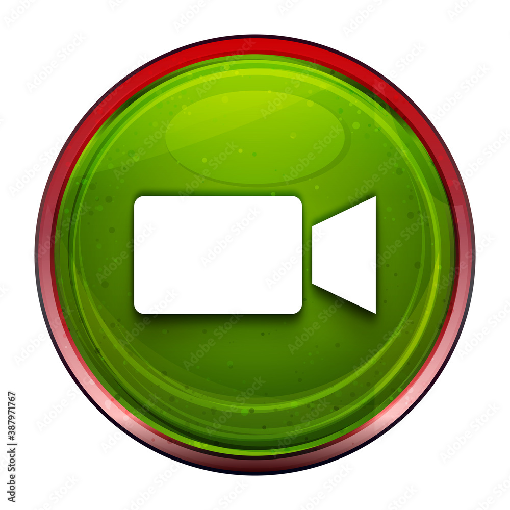 Video camera icon fresh green round button illustration Video camera icon fresh green round button illustration
