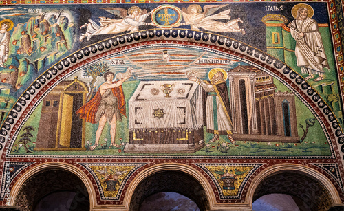 Tableau sur toile Interior of Basilica of San Vitale, which has important examples of early Christian Byzantine art and architecture