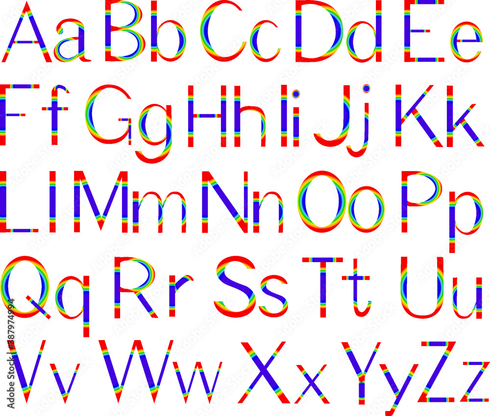 Multi colored letters of the english alphabet. Multi colored letters of the english alphabet.