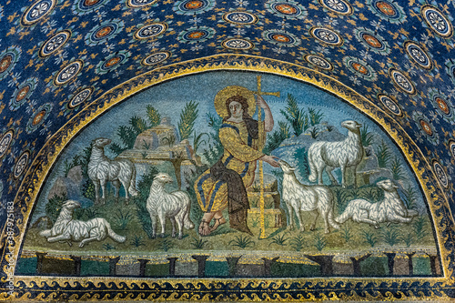 Obraz na płótnie The Good Shepherd lunette, Mausoleum of Galla Placidia