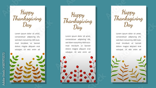 Thanksgiving day banner, poster, greeting card and invitation background. Autumn season inscription. Vector illustration. © ekyaky