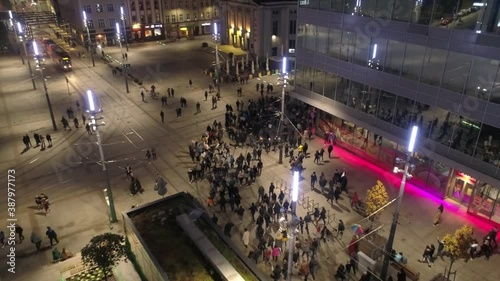 Strajk kobiet, protest, przemarsz przeciwko rządom w Katowicach przez rynek w dniu 25.10.2020 roku photo