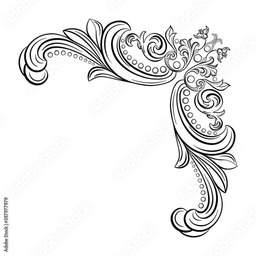 Stucco frame. Moldings. Stucco pattern. Corner