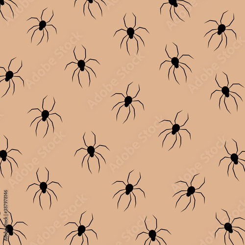 Halloween spider pattern. Vector background © Lioner