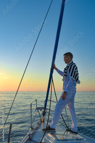 man fishing at sunset