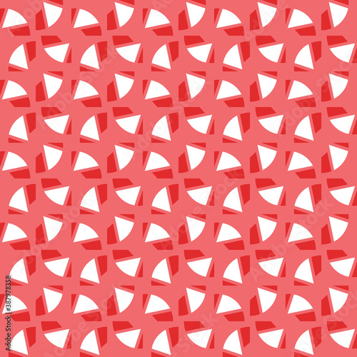 Vector seamless pattern texture background with geometric shapes, colored in red, white colors.