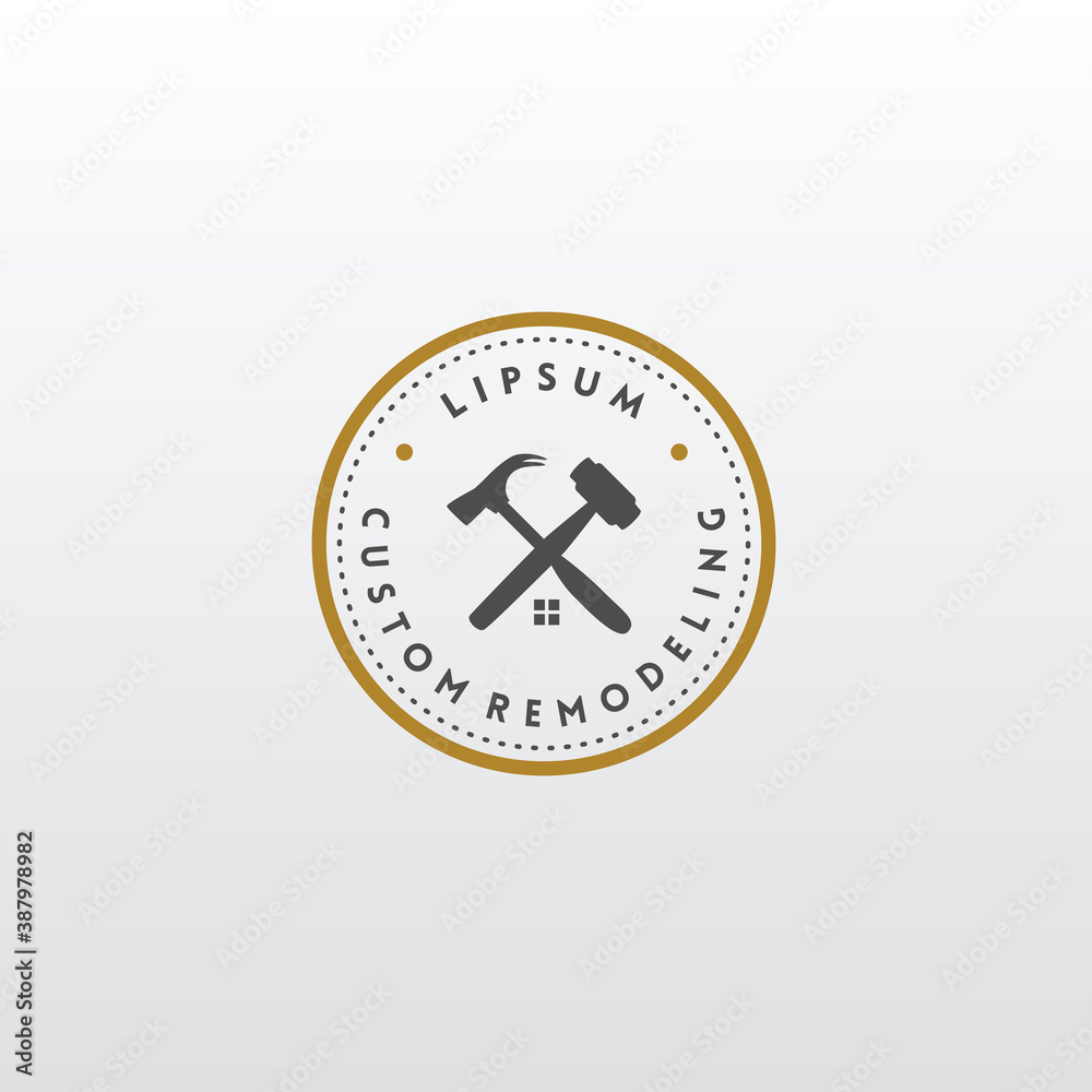 Contrsuction and Remodeling house Logo badges emblem in vintage style Contrsuction and Remodeling house Logo badges emblem in vintage style