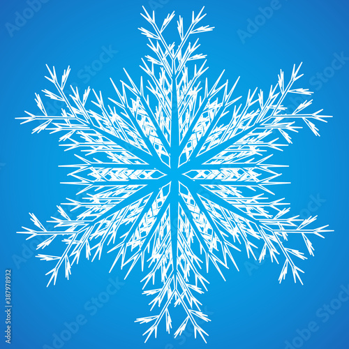 white drop, ornament on a blue background